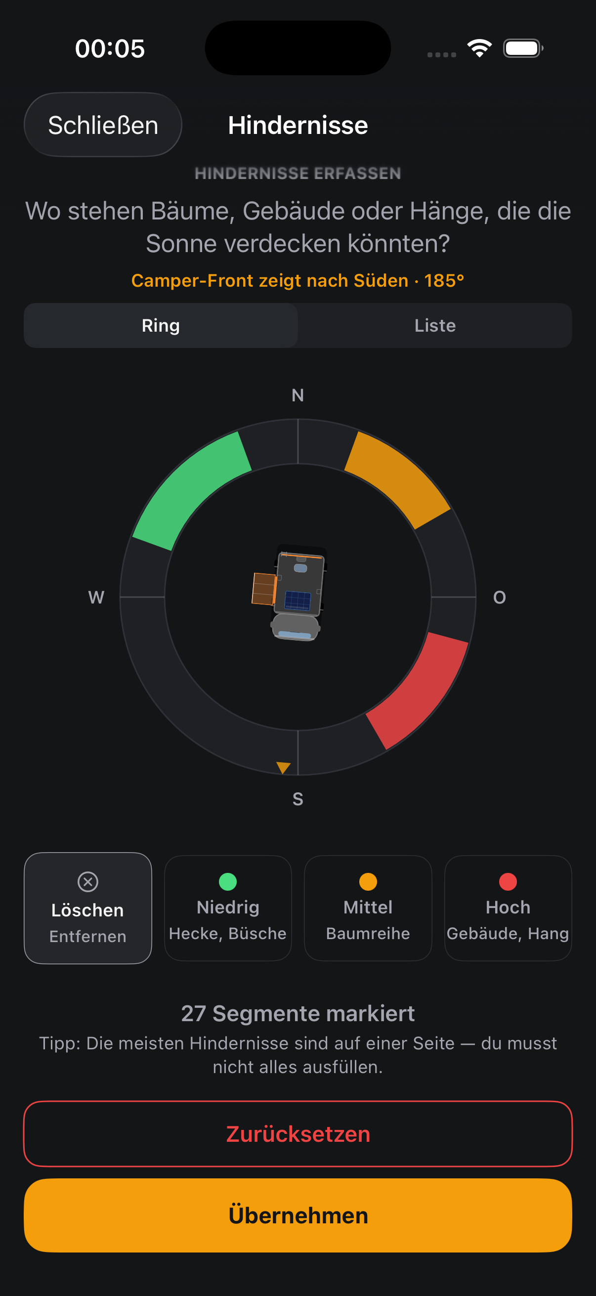 Hindernisse erfassen