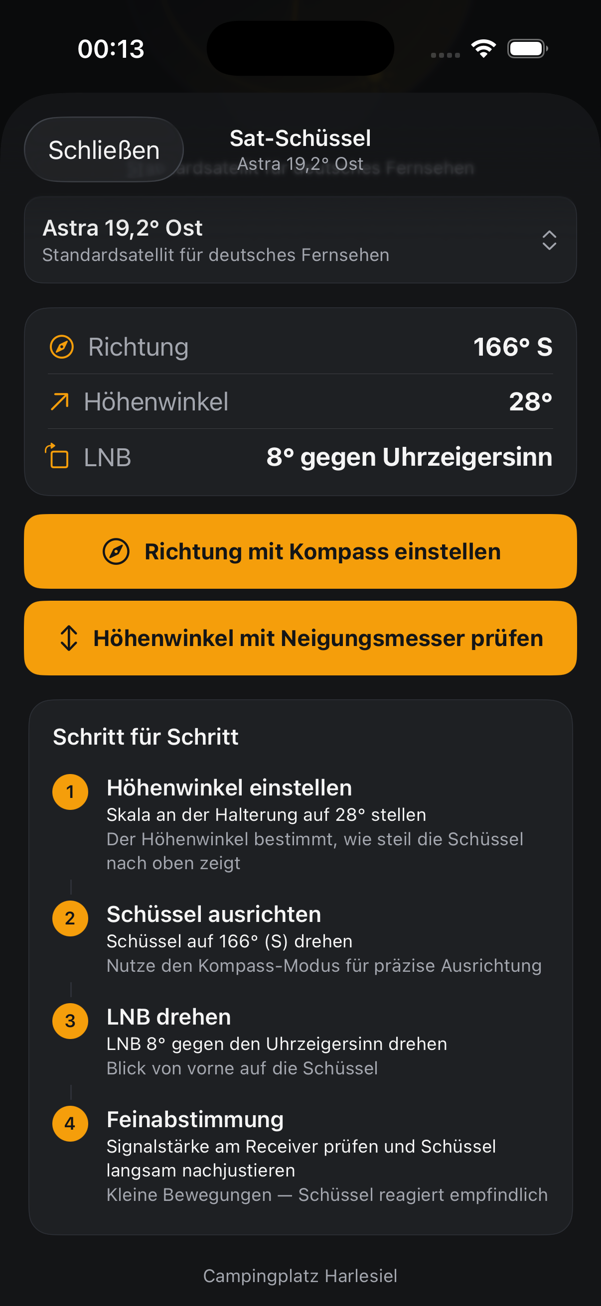 SAT-Schüssel ausrichten